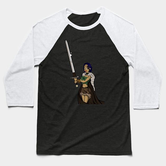 Hanna the Barbarian Baseball T-Shirt by TheHaloEquation